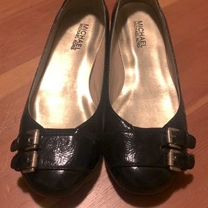 Michael Kors Black Patent Leather Flats Size 7